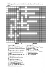 English Worksheet: personal information