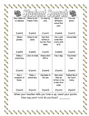 English Worksheet: people bingo