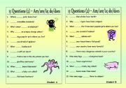 English Worksheet: 13 Questions (2): Am/are/is - do/does