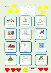 English worksheet: Can Cant for Children