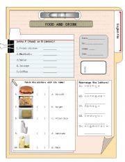 English worksheet: Food and Drink