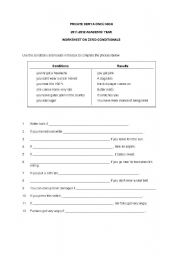 English worksheet: conditionals