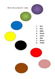 English worksheet: colors worksheets