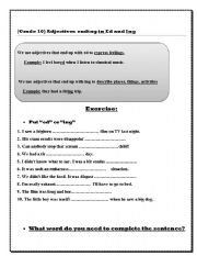 English Worksheet: ed