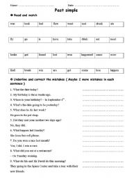 English Worksheet: past simple