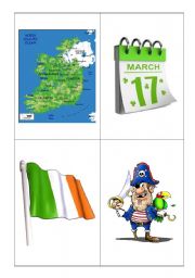 English Worksheet: St. Patricks Day Flashcards + wordcards
