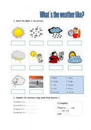 English Worksheet: the weather