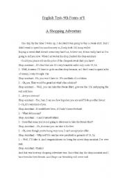 English worksheet: Shopping Adventure