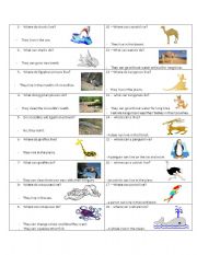 English worksheet: animals informations