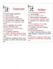 English Worksheet: Adjective order/taste (role play)