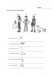 English worksheet: Whose/this/these/ saxon genitive