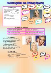 English worksheet: hold it against me, Britney Spears