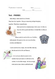 English worksheet: friends