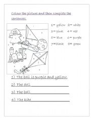 English Worksheet: colours