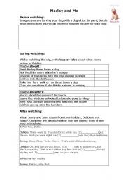 English Worksheet: Video: Marley and me