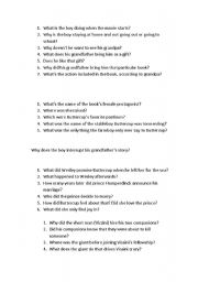 English worksheet: Princess Bride Comprehension Questions