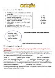 English Worksheet: countryside