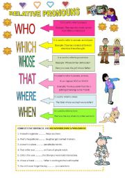 English Worksheet: RELATIVE PRONOUNS