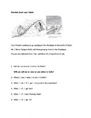 English Worksheet: First Conditional - Himalaya Adventure