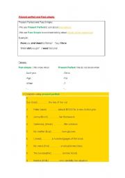 English worksheet: Present perfect and Past Simple