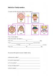 English Worksheet: Verb to be + family members