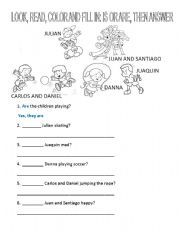 English worksheet: verb to Be questions and answers