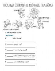 English Worksheet: verb to Be questions and answers