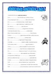 English Worksheet: Conditional sentences 1 and 2.