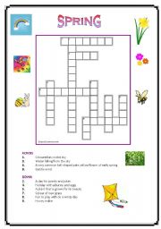 English Worksheet: 4 seasons, 4 different crosswords