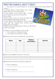 English Worksheet: THE JETSONS THEYRE FAMOUS, ARENT THEY ?