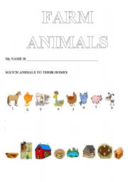 English Worksheet: Match homes to animals