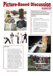 English Worksheet: Picture-based discussion Elementary - (08) Hobbies