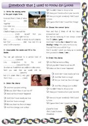 English Worksheet: Somebody that I used to know (Gotye)