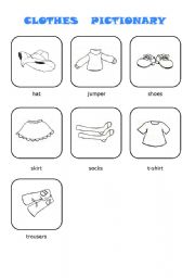 English worksheet: clothes pictionary