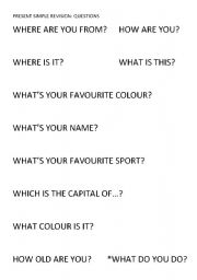 English Worksheet: PRESENT SIMPLE REVISION