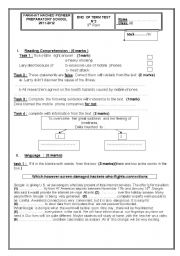 Grade 9 end of term test 2