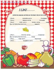 English Worksheet: FOOD SONG