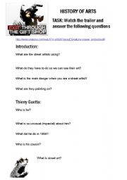 English Worksheet: Banksy, trailer, Exit through the gift shop, video