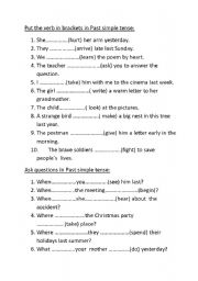 English Worksheet: Past Simple Tense