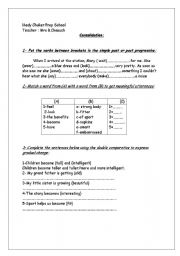 English Worksheet: consolidation/ evaluation+ remedial work