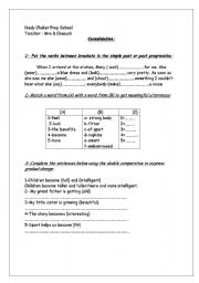 English Worksheet: consolidation/ evaluation+ remedial work