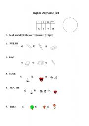 English worksheet: Tets your English ( Treetops 1 )