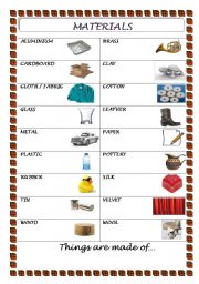 English Worksheet: Materials 