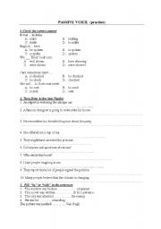 English Worksheet: Passive Voice  practice