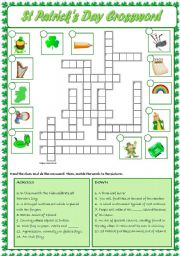 English Worksheet: Saint Patricks Day crossword