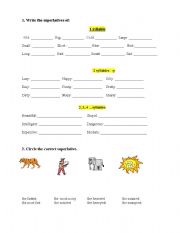 English Worksheet: Superlatives