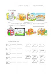 English Worksheet: places in town
