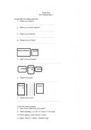 English Worksheet: side by side 1a final test