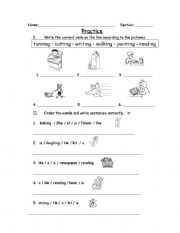 English Worksheet: Present Continous/Present Progressive