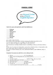 English Worksheet: phrasal verbs